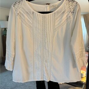 Pins & Needles White Lace Detail 100% Cotton Blouse